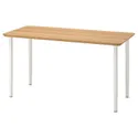 IKEA ANFALLARE АНФАЛЛАРЕ / OLOV ОЛОВ, письменный стол, бамбук / белый, 140x65 см 194.177.01 фото thumb №1