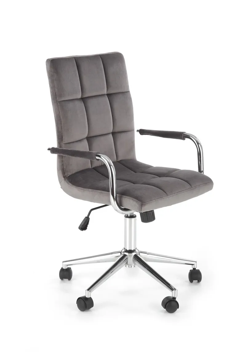 Крісло комп'ютерне офісне обертове HALMAR GONZO 4, сірий оксамит фото №1