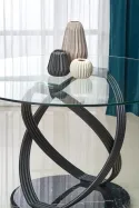 Кухонний стіл HALMAR OPTICO 122x122 см, стільниця - прозора, ніжки - чорні фото thumb №8