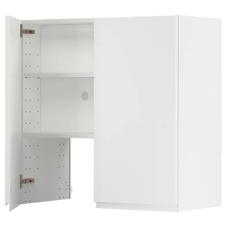 IKEA METOD МЕТОД, навесной шкаф д / вытяжки / полка / дверь, белый / Воксторп матовый белый, 80x80 см 495.043.63 фото №1
