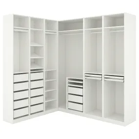 IKEA PAX ПАКС, кутовий гардероб, білий, 211/213x236 см 494.202.93 фото