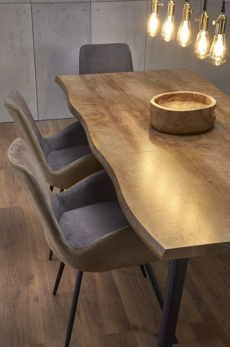 Кухонний стіл розкладний HALMAR DICKSON 150-210x90 см, стільниця - натуральний дуб, ніжки - чорний фото №15