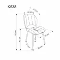 Кухонний стілець HALMAR K538 сірий фото thumb №2