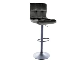 Барний стілець / хокер оксамитовий SIGNAL C105 Velvet, Bluvel 19 - чорний / матовий чорний фото