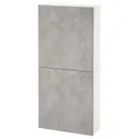 IKEA BESTÅ БЕСТО, навесной шкаф с 2 дверями, белый Kallviken / светло-серый имитация бетона, 60x22x128 см 494.219.71 фото thumb №1
