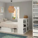 IKEA PLATSA ПЛАТСА, каркас кровати с 2 ящиками, белый / фонны, 142x244x103 см 993.029.18 фото thumb №2