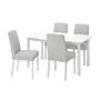 IKEA STRANDTORP СТРАНДТОРП / BERGMUND БЕРГМУНД, стіл+4 стільці, білий / Orsta світло-сірий, 150 / 205 / 260 см 194.410.89 фото