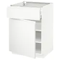 IKEA METOD МЕТОД / MAXIMERA МАКСИМЕРА, напольный шкаф с ящиком / дверцей, белый / Воксторп матовый белый, 60x60 см 594.647.00 фото thumb №1