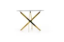 Кухонний стіл HALMAR RAYMOND, 100x100 см стільниця - прозора, ніжки - золото фото thumb №6