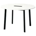 IKEA MITTZON МІТТЗОН, стіл для конференцій, круглий білий/чорний, 120x75 см 895.304.35 фото thumb №1