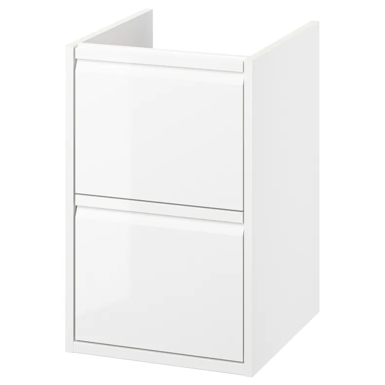IKEA ÄNGSJÖN ЭНГШЁН, шкаф для раковины с ящиками, белый глянец, 40x48x63 см 805.317.69 фото №1