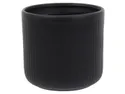 BRW Полосатый держатель для цветочного горшка Лео керамический черный 091694 фото thumb №1