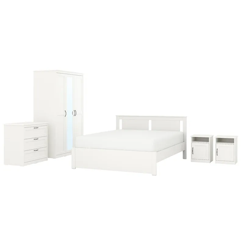 IKEA SONGESAND СОНГЕСАНД, меблі д / спальні, компл із 5 предм, білий, 140x200 см 794.881.92 фото №1