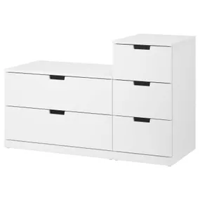 IKEA NORDLI НОРДЛІ, комод із 5 шухлядами, білий, 120x76 см 492.480.33 фото