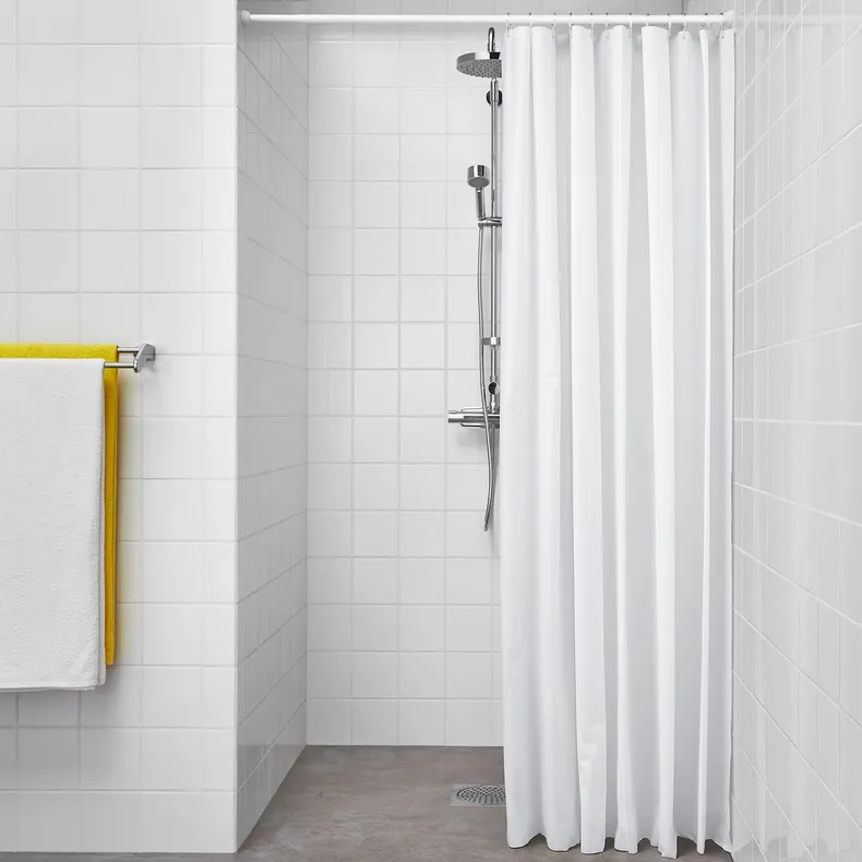IKEA BJÄRSEN БЬЕРСЕН, штора для ванной, белый, 180x200 см 604.437.02 фото №4