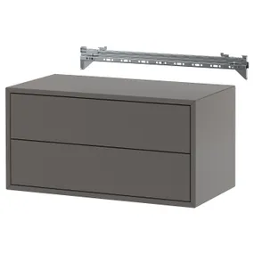 IKEA EKET, комбінація настінних шаф, з 2 шухлядами/темно-сірий, 70x35x35 см 295.903.71 фото