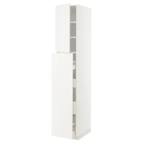 IKEA METOD МЕТОД / MAXIMERA МАКСІМЕРА, висока шафа / висувна сек / 4шх / 1дв / 2пл, білий / ВЕДДІНГЕ білий, 40x60x220 см 294.648.10 фото