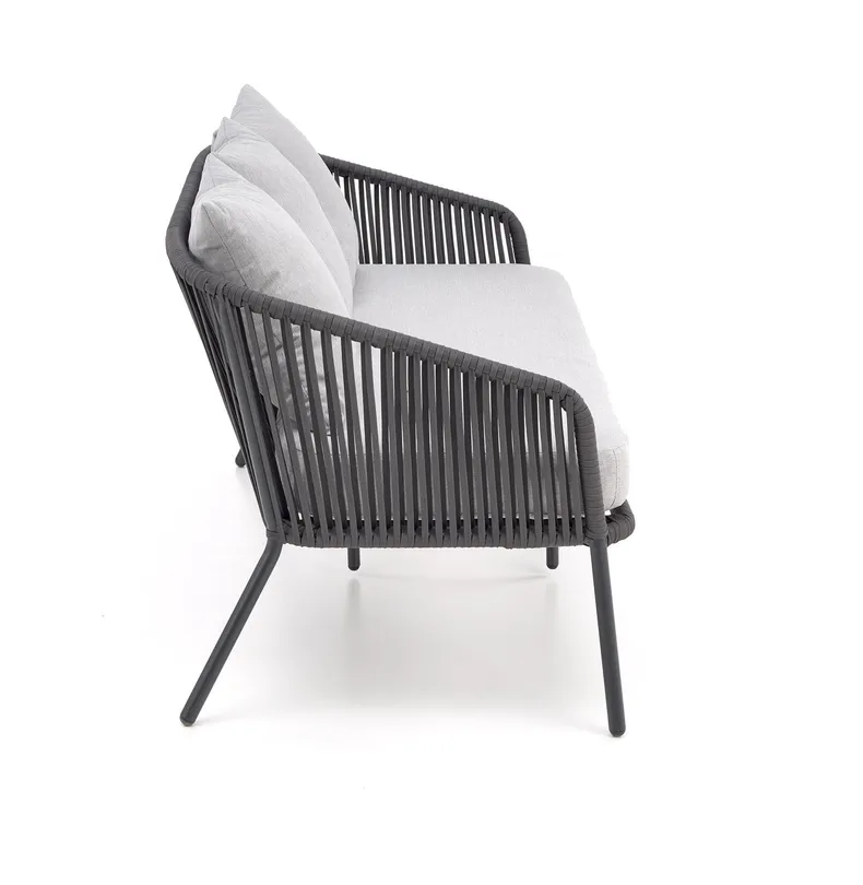 Садовий комплект HALMAR ROCCA (диван + два крісла + столик), темно-сірий / світло-сірий фото №17