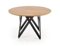 Кухонний стіл HALMAR MOZAMBIK 120x120 см, стільниця - дуб золотий, каркас - чорний фото thumb №3