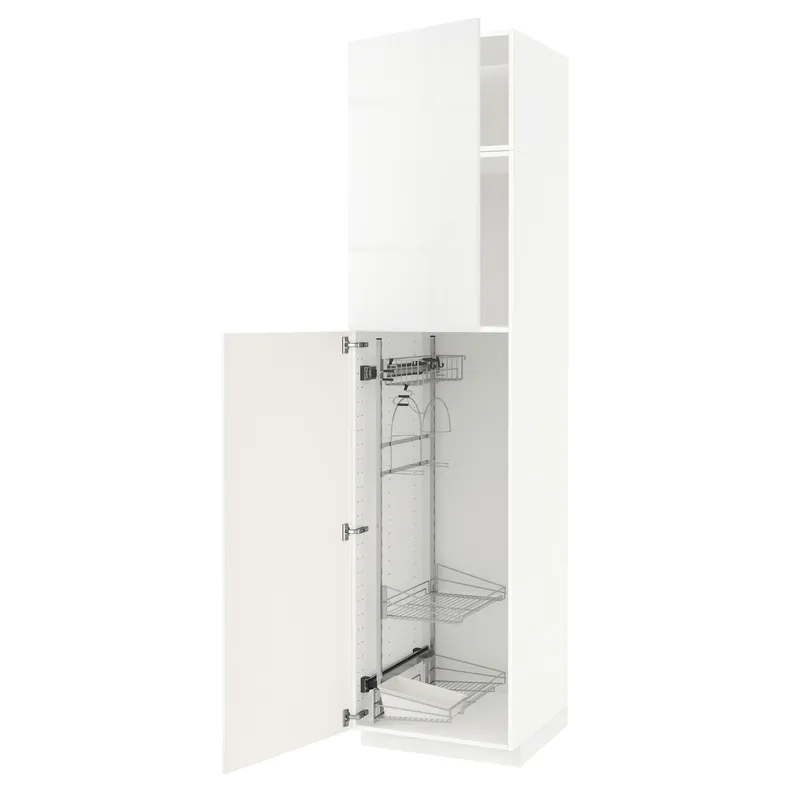 IKEA METOD МЕТОД, высокий шкаф с отд д / акс д / уборки, белый / Рингхульт белый, 60x60x240 см 094.588.67 фото №1