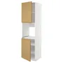 IKEA METOD МЕТОД, висока шафа для дух, 2 дверцят / пол, білий / Voxtorp імітація. дуб, 60x60x220 см 195.386.56 фото