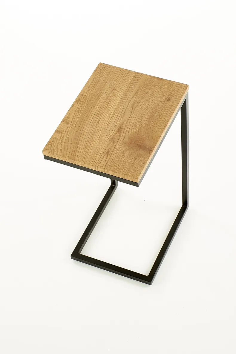 Журнальний столик HALMAR NISA 40x30 см, каркас - чорний, стільниця - дуб золотистий фото №6