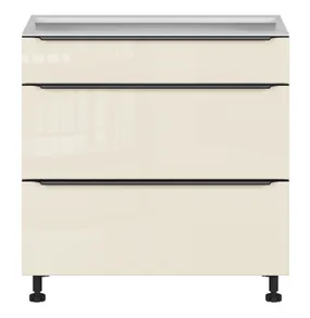 BRW Кухонный шкаф Sole L6 80 см с ящиками бесшумного закрывания магнолия жемчуг, альпийский белый/жемчуг магнолии FM_D2S_80/82_2STB/B-BAL/MAPE фото