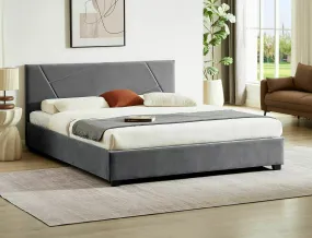 Ліжко полуторне SIGNAL Columbia Velvet 140x200 см, сірий фото