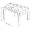 IKEA POÄNG ПОЭНГ, табурет для ног, Шпон дуба, окрашенный в белый / бежевый цвет 395.020.34 фото thumb №4