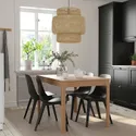 IKEA EKEDALEN ЭКЕДАЛЕН / ODGER ОДГЕР, стол и 4 стула, дуб / антрацит, 120 / 180 см 794.830.24 фото thumb №2