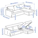 IKEA HYLTARP ХИЛЬТАРП, 3-местный диван с козеткой, правый, Хемместа серо-зеленая 495.149.70 фото thumb №6