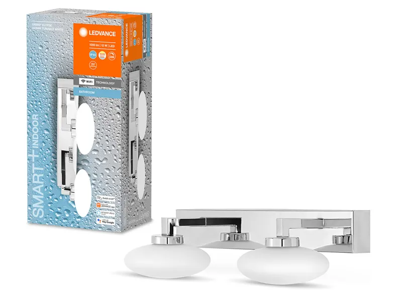BRW Розумний настінний світлодіодний світильник для ванної кімнати Orbis з Wi-Fi сріблястий 085979 фото №3