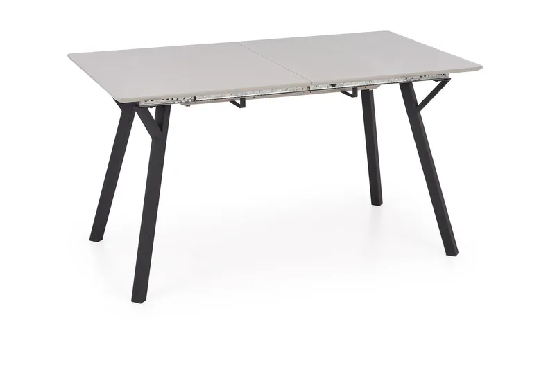Розкладний стіл кухонний HALMAR BALROG 2 140-180x80 см, стільниця - світло-сіра, ніжки - чорні фото №1
