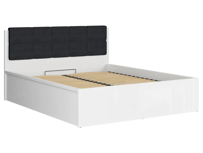 BRW Ліжко Tetrix 160x200 з каркасом і ящиком для зберігання білий глянцевий, білий глянець LOZ/160/B-BIP фото №11