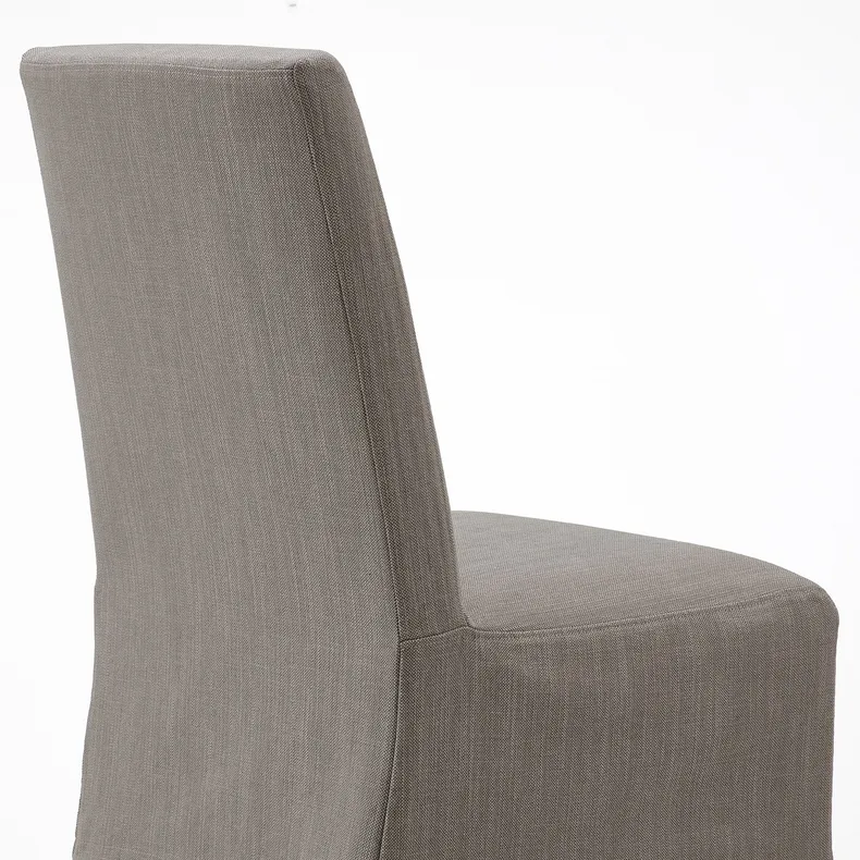 IKEA BERGMUND БЕРГМУНД, стул с чехлом средней длины, черный / нольгага серый / бежевый 993.860.98 фото №4