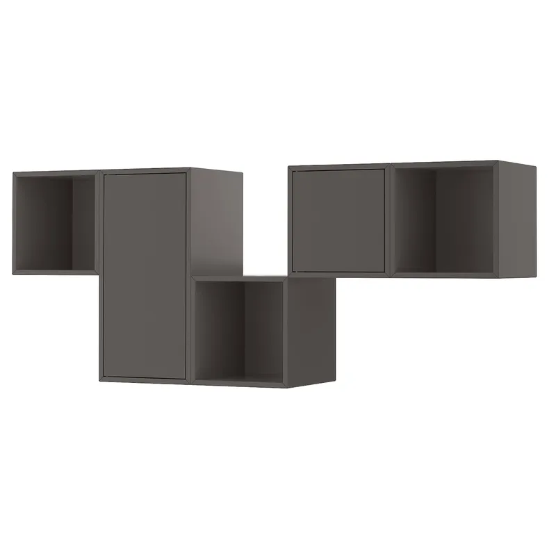 IKEA EKET ЭКЕТ, комбинация настенных шкафов, тёмно-серый, 175x35x70 см 392.863.94 фото №1