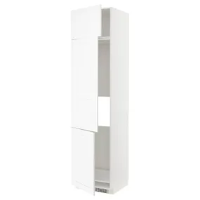 IKEA METOD МЕТОД, высокий шкаф д / холод / мороз / 3 дверцы, белый Энкёпинг / белая имитация дерева, 60x60x240 см 494.735.35 фото