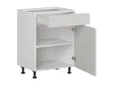 BRW Кухонный цокольный шкаф Sole 60 см правый с выдвижным ящиком светло-серый глянец, альпийский белый/светло-серый глянец FH_D1S_60/82_P/SMB-BAL/XRAL7047 фото thumb №3