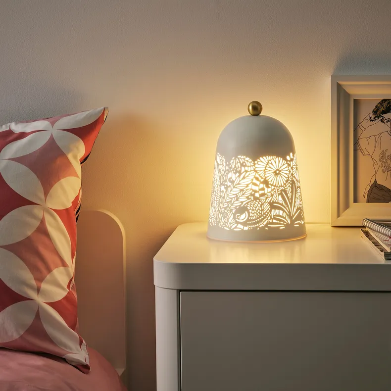 IKEA SOLSKUR СОЛЬСКУР, LED настільна лампа, колір білий / латунь 104.245.17 фото №2