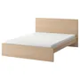 IKEA MALM МАЛЬМ, каркас ліжка з матрацом, шпон дуба білого мореного / Ебигда середньої твердості, 140x200 см 295.440.77 фото