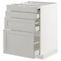 IKEA METOD МЕТОД / MAXIMERA МАКСИМЕРА, напольный шкаф с выдвиж панелью / 3ящ, белый / светло-серый, 60x60 см 594.337.04 фото thumb №1