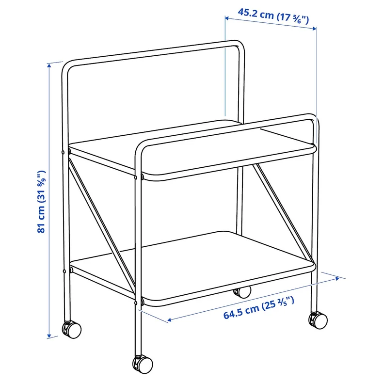 IKEA JÄRLÅSA ЯРЛОСА, стол приставной на колесиках, красный, 65x45 см 005.552.74 фото №5