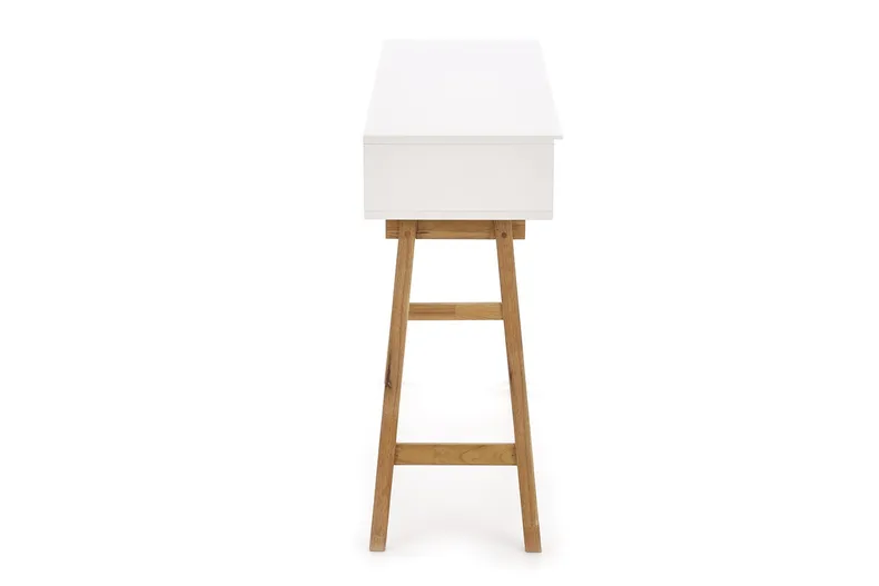 Туалетный столик с выдвижным ящиком HALMAR KN-1 110x80x35 см, натуральный/белый фото №3