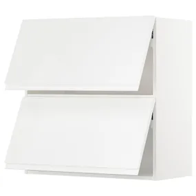 IKEA METOD МЕТОД, навесной горизонтальный шкаф / 2двери, белый / Воксторп глянцевый / белый, 80x80 см 893.945.41 фото