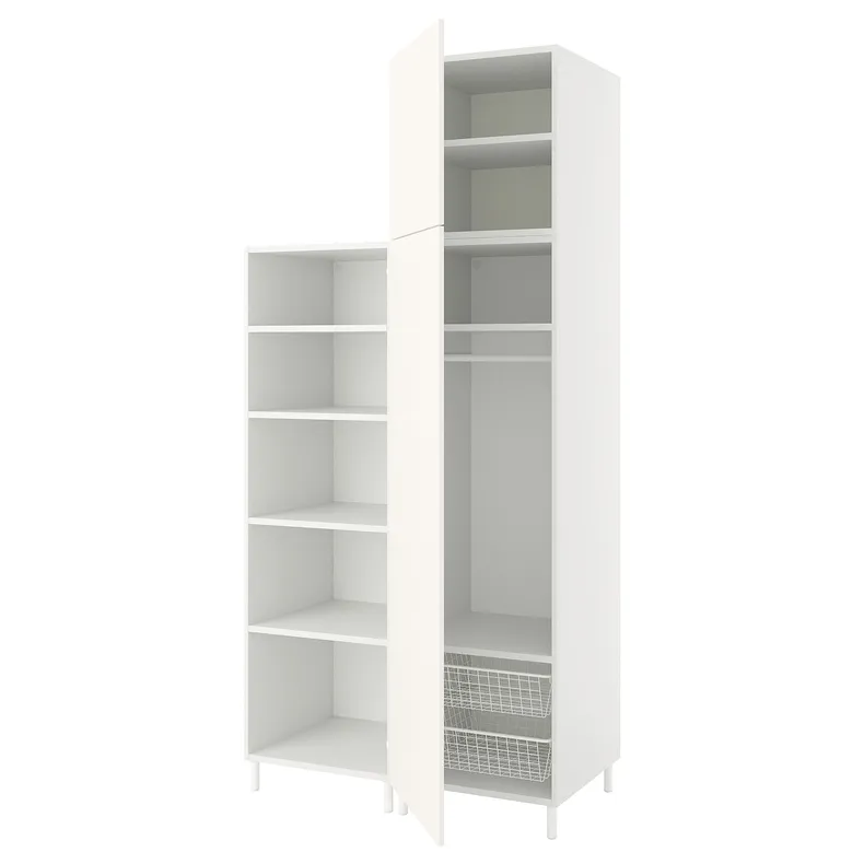 IKEA PLATSA ПЛАТСА, гардероб із 2 дверцятами, білий/ФОННЕС білий, 120x57x251 см 294.243.48 фото №1