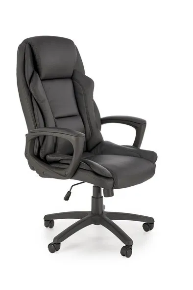 Крісло комп'ютерне офісне обертове HALMAR MARIO чорний, екошкіра фото №1