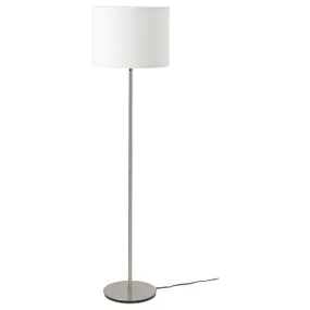 IKEA RINGSTA РИНГСТА / SKAFTET СКАФТЕТ, светильник напольный, белый / никелированный 193.859.60 фото