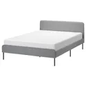 IKEA SLATTUM СЛАТТУМ, каркас ліжка з оббивкою, КНІСА світло-сірий, 140x200 см 304.463.73 фото thumb №1