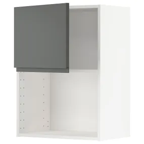 IKEA METOD МЕТОД, навесной шкаф для СВЧ-печи, белый / Воксторп темно-серый, 60x80 см 894.668.06 фото