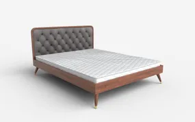 Ліжко двоспальне HALMAR CASSIDY 160x200 см сіре фото